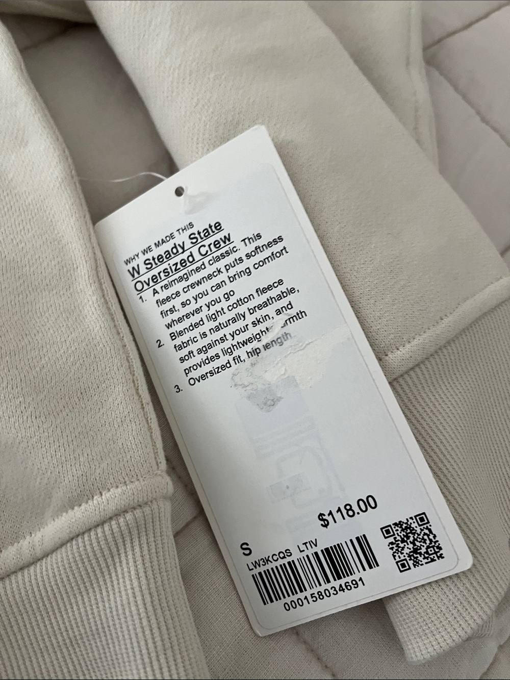NWT Lululemon athletica Crewneck Sweater in Cream - Picture 4 of 10